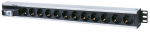 Intellinet Vertical Rackmount 12-Output Power Distribution Unit (PDU), EU CEE 7/3 Outlets, With Single Air Switch, No Surge Protection, Built-in 1.6m Power Cord with EU CEE 7/4 Plug