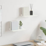 Seinariiul riiuliga ladustamisega 2 pcs valge 30 x 18 x 2,5 cm