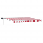 Manuaalne varikatus led-idega punane ja valge 5 x 3 m