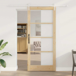 Libisev uks neutraalne 93 x 211 cm soe m&auml;nnipuit ja klaas