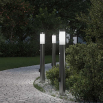 Anduri ja pistikupesaga postvalgustid, 3 tk, 80 cm, roostevaba teras, ip44