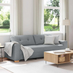 3-kohaline diivan, helehall, 220 x 78 x 80 cm, kangas