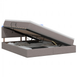 Led-iga voodiraam koos madratsiga pruunikashall 180 x 200 cm