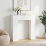 Kamina raam k&otilde;rgl&auml;ikega valge 102 x 20 x 102 cm tehispuit