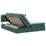 Led-iga voodiraam koos madratsiga tumeroheline 200 x 200 cm