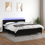 Kontinentaalvoodi madrats ja led, must, 160x200 cm, kangas