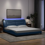 Voodiraam led-iga ilma madratsita hvar, sinine, 180x200 cm, kangas