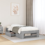 Voodiraam, hall sonoma tamm, 75x190 cm, tehispuit