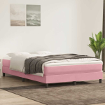 Box vedruvoodi ilma madratsita roosa 140x220 cm samet