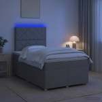 Vedruvoodi madratsiga led-ribadega helehall 120 x 200 cm kangas