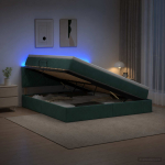 Led-iga voodiraam koos madratsiga tumeroheline 180 x 200 cm