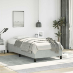 Voodiraam madratsita, helehall, 100 x 203 cm, kaheinimesevoodi, xl samet