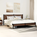 Metallist voodiraam ilma madratsita pruun tamm 160x200 cm
