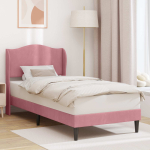 Voodi raam peaga roosa 100 x 200 cm samet