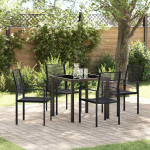 Aia s&ouml;&ouml;gilaudade komplekt 5 pcs must pvc rattan