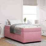 Voodiraam madratsiga madratsiga roosa 90 x 190 cm samet
