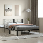 Metallist voodiraam peatsiga, must, 140x200 cm