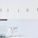 Seinakapp k&ouml;&ouml;ki kergelt l&auml;ikiv valge 57 x 57 x 80 cm tehispuit