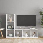 Telerikapid 2 tk, valge, 107 x 35 x 37 cm, puitlaastplaat