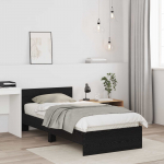 Peatsiga voodiraam must tamm 80 x 200 cm t&ouml;&ouml;deldud puit