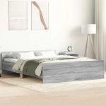 Peatsi ja jalutsiga voodiraam, hall sonoma tamm, 140 x 190 cm