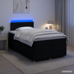 Vedruvoodi madratsiga led-ribadega must 120 x 190 cm kangas