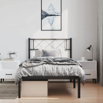 Metallist voodiraam peatsiga, must, 100x200 cm