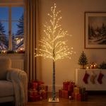 Lumega kaetud led-j&otilde;ulupuu pruun 25 x 25 x 210 cm plastmass