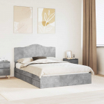 Voodi raam sahtliga peaga betoonhall 150 x 200 cm tehispuit