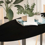 Lauaplaat, tumepruun, 140 x 60 x 2 cm, tammepuit ovaalne