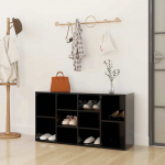 Jalatsipink, must, 103 x 30 x 55 cm, tehispuit