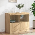 Puhvetkapp led-tuledega, sonoma tamm, 81 x 37 x 67 cm