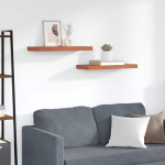 Seinariiul ladustamisega 2 pcs punane 50 x 23 x 4 cm tehispuit