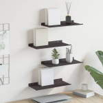 Seinariiul riiuliga ladustamisega 4 pcs must 40 x 18 x 2,5 cm