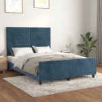 Voodiraam ilma madratsita tumesinine 140x200 cm samet