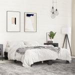 Voodiraam, must, 150 x 200 cm, tehispuit ja metall
