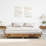 Voodiraam ilma madratsita, vana puit 200x200 cm, tehispuit