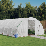 Kasvuhoone terasraamiga, valge, 88 m&sup2;, 22x4x2 m