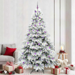 Tehisj&otilde;ulupuu koos 300 led-iga valge 240 cm pe ja pvc