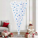 Tehisj&otilde;ulupuu koos 300 led-iga valge 210 cm pvc ja teras