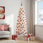 Kitsas kunstkuusk koos j&otilde;ulukuulidega 210 cm 300 led-i