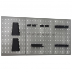 Seinale paigaldatav pulkadega paneel, 3 tk, 40 x 58 cm, teras