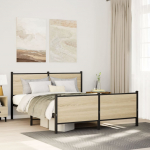 Metallist voodiraam ilma madratsita sonoma tamm 160x200 cm