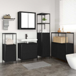 Vannitoa m&ouml;&ouml;bleset 5 pcs must 76.5 x 35 x 95 cm tehispuit