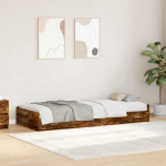 Voodi raam peaga suitsetatud tamm 80 x 200 cm tehispuit