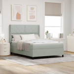 Led kastvedru voodi madratsiga helehall 140 x 190 cm samet