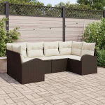 Aia diivanikomplekt padjaga 6 pcs pruun pol&uuml; rattan