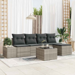 Aia diivanikomplekt padjaga 6 pcs helehall pol&uuml;rotang