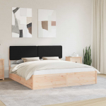 Voodiraam pehme peatoega peaga must 180 x 200 cm tahke m&auml;nd