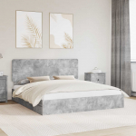 Voodi raam sahtliga peaga betoonhall 200 x 200 cm tehispuit